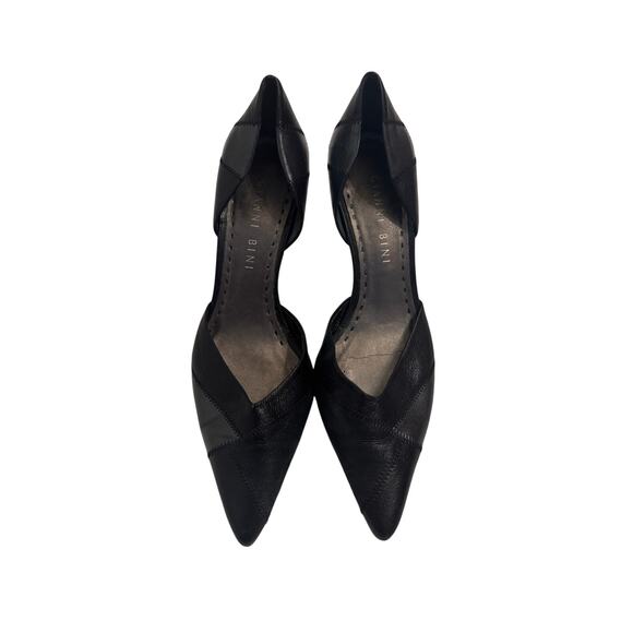 Gianni Bini Women's Pointed Toe Pumps Size 8.5M Black Faux Leather - Picture 1 of 9